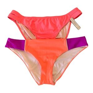 Victorias Secret Pink Orange Bikini Bottoms Lot Size Medium
